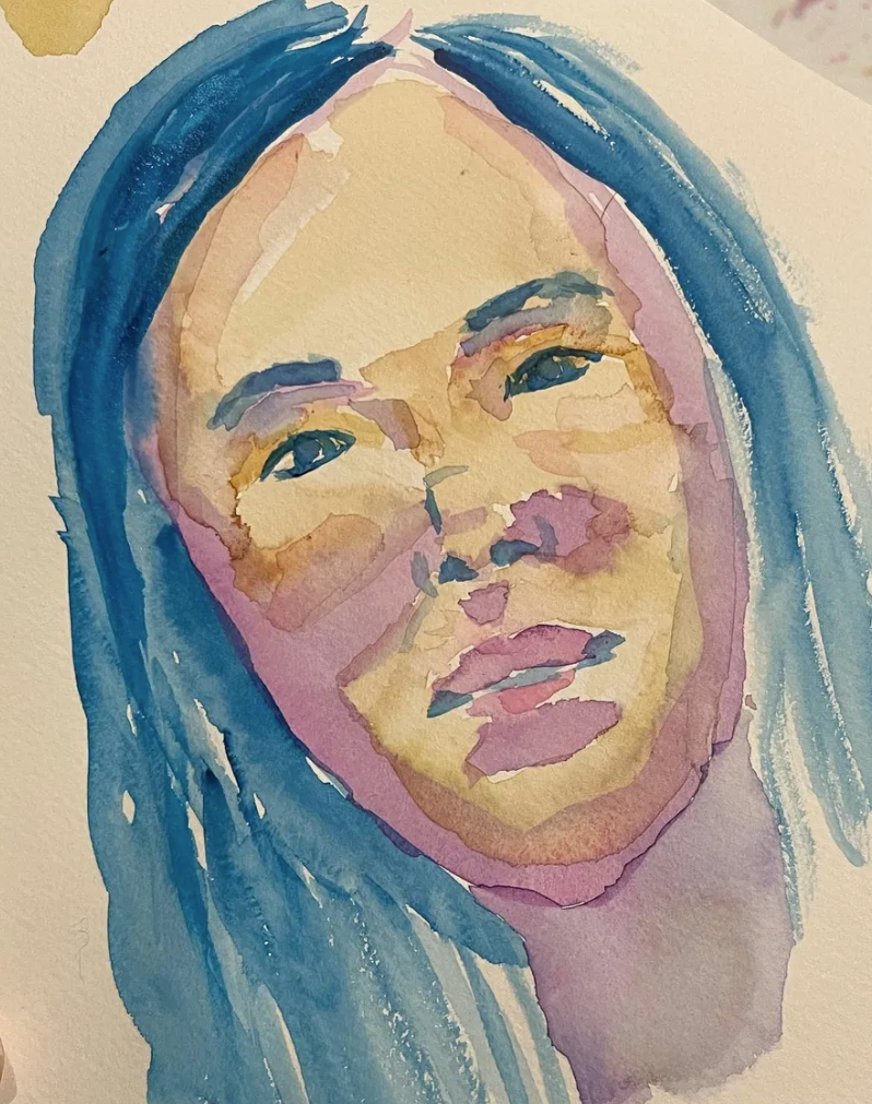 Watercolor self portrait of Annie